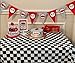 Oojami Pack of 6 Black & White Checkered Flag Table Cover Party Favor/Checkered Tablecloth/Disposable Checkered Racing Table Cover, 54