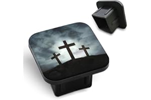 Tnomchey Cross Sunset Trailer Hitch Receiver Cover Cap Three Crosses On A Hill with A Sunburst Behind Them Car 2" Trailer Cover Tow Hitch Covers Tube Plug Square Mouth Protection Cover 2 Inch