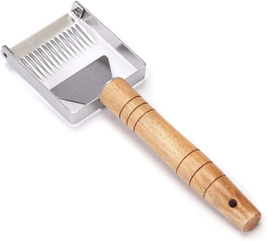BeeCastle Honey Uncapping Fork Scraper Knife Food Degree Stainless Steel Honey Uncapping Tool (New Designed)