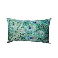 QHB Paint Pillowcase Linen Cotton Decorative Rectangle Throw Pillow Covers Cushion Christmas Decoration for Sofa Bed Car 20x12 Inch (A)