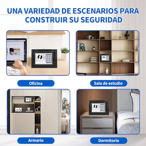 Caja fuerte,Caja Fuerte Pequeña Electrónica de Seguridad Digital,Caja De Seguridad,23cm X 17cm X 17cm,Acero Reforzado,Incluye 2 llaves y Baterias,Caja De Seguridad,Dormitorio,Oficina (23 * 17 * 17cm)