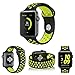 yearscase 38MM Soft Silicone Bracelet Sport Replacement Strap Wristband with Ventilation Holes for Apple Watch Nike+ and Apple Watch Series 1 2, M/L Size ( Black / Volt Yellow )