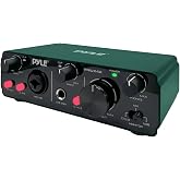 Pyle USB Audio Interface for Recording Music, Podcasting, and Streaming &ndash; 2-IN/2-OUT, 24bit/192kHz, Low-Noise, High-Fidelity Studio Quality, USB Powered, Rugged Metal Chassis, 5.9" x 4" x 1.8"