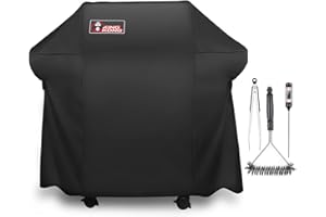 Kingkong 7106 Cover for Weber Spirit 200 and 300 Series Gas Including Grill Brush, Tongs and Thermometer