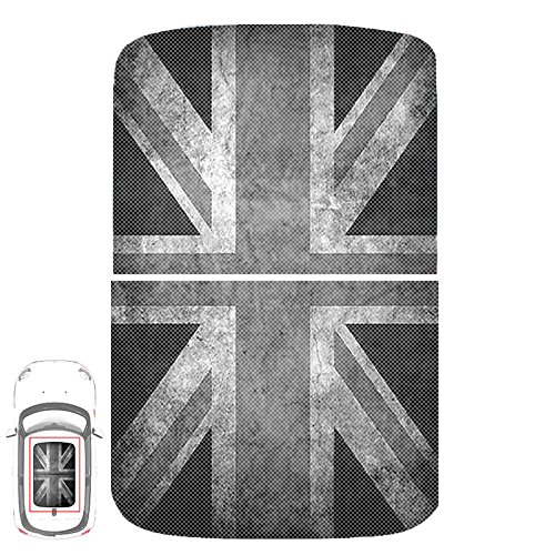 Paileco Automotive Sunroof Vinyl Sticker for R60 (1set 2pcs, Grey Grunge Union Jack Flag, Vinyl)