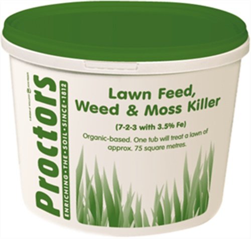 F&G Supplies 5kg airtight tub of Proctors mini granular 3 in 1 lawn feed weed and moss killer for lawns and grass