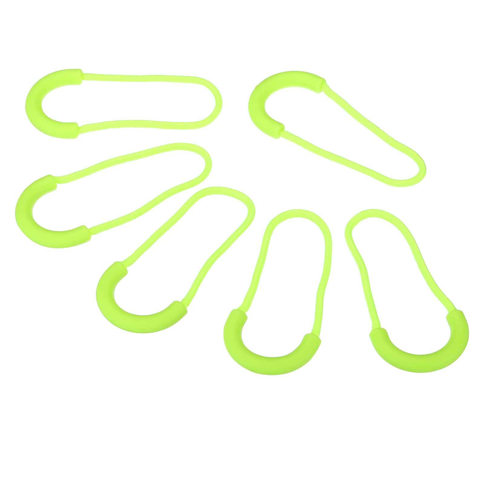 PATIKIL Zipper Pulls Replacement, 15 Pack Extension Cord Handle Plastic U-Shape Tab Tag Extender for Luggage Backpacks, Jackets, Handbags Fluorescent Green — image 1