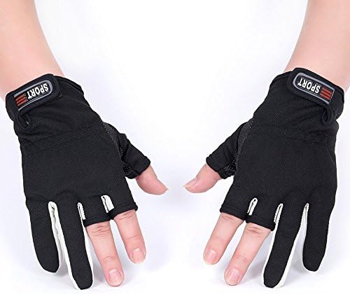 vissen Fishing Gloves 3 Fingerless Anti-slip Glove,Breathable Hunting Sun Protection Gloves for Fishermen
