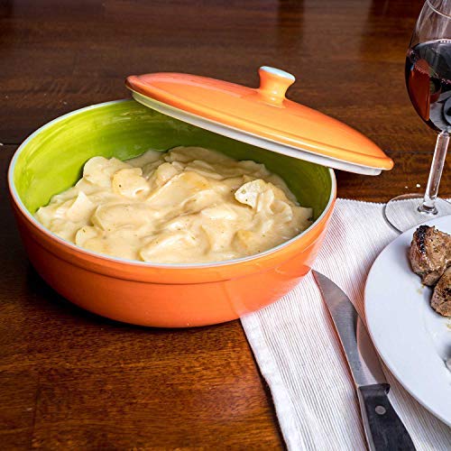 Uno Casa Ceramic Tortilla Warmer - Tortillas Server also Suitable as a Hot pancake or even Chips Storage Container and other Food Warmer - Safe to Use in a Microwave, Oven - Measures at 8.5 Inch - Thumbnail 6