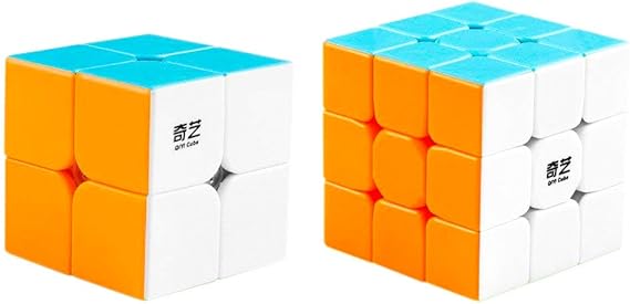 D Eternal QiYi Rubiks Cube Combo of Qidi S 2x2 & Warrior W 3x3 Rubix high Speed Magic Cube (Qiyi Combo 2x2 & 3x3)