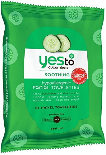Yes To Cucumbers Soothing Hypoallergenic Facial Towelettes - 10 CT