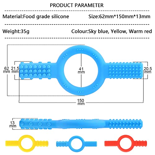 TUXEPOC Sensory Oral Motor chew Tool,Designed for Autism, SPD, ADHD, Oral Motor Stimulation,Therapy Tools to Improve Chewing and Biting,gafly Therapeutics,for Kids (Blue)