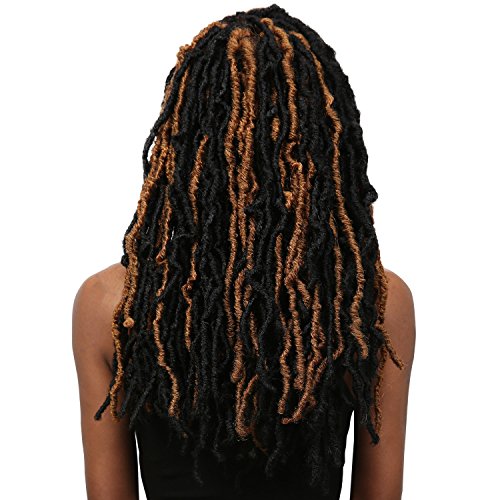 Bobbi Boss Synthetic Hair Crochet Braids African Roots Braid Collection Nu Locs 18" (6-PACK, NAVY BLUE)