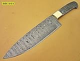 Poshland BBC-664, Handmade Damascus Steel 12 Inches Full Tang Chef Knife with Brass Bolster - Best Quality Blank Blade
