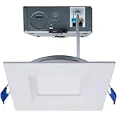 Satco S11871 4 Inch 12W CCT Selectable Low Profile Square Regress Baffle Downlight with Remote Driver in Utilitarian Style