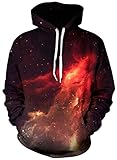 Imilan Women's Galaxy Cosmic Animal Print Hoodie Unisex Sweatshirt