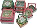 Christmas Nesting Tins with Window for Cookie, Candy or Other Gifts, Square Shape (Season's Greetings, 9-Count)