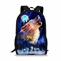 Cool 3D Animals Wolf Husky Children School Book Bag Kids Printing Backpacks