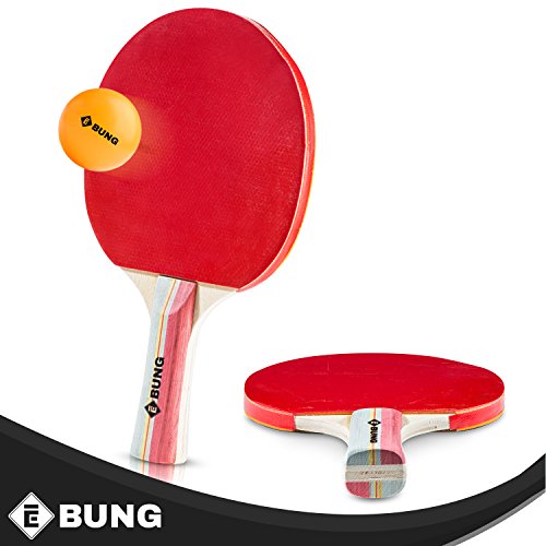 EBUNG Table Tennis Set 4 Table Tennis Paddles 2 Black, 2 Red , 3
