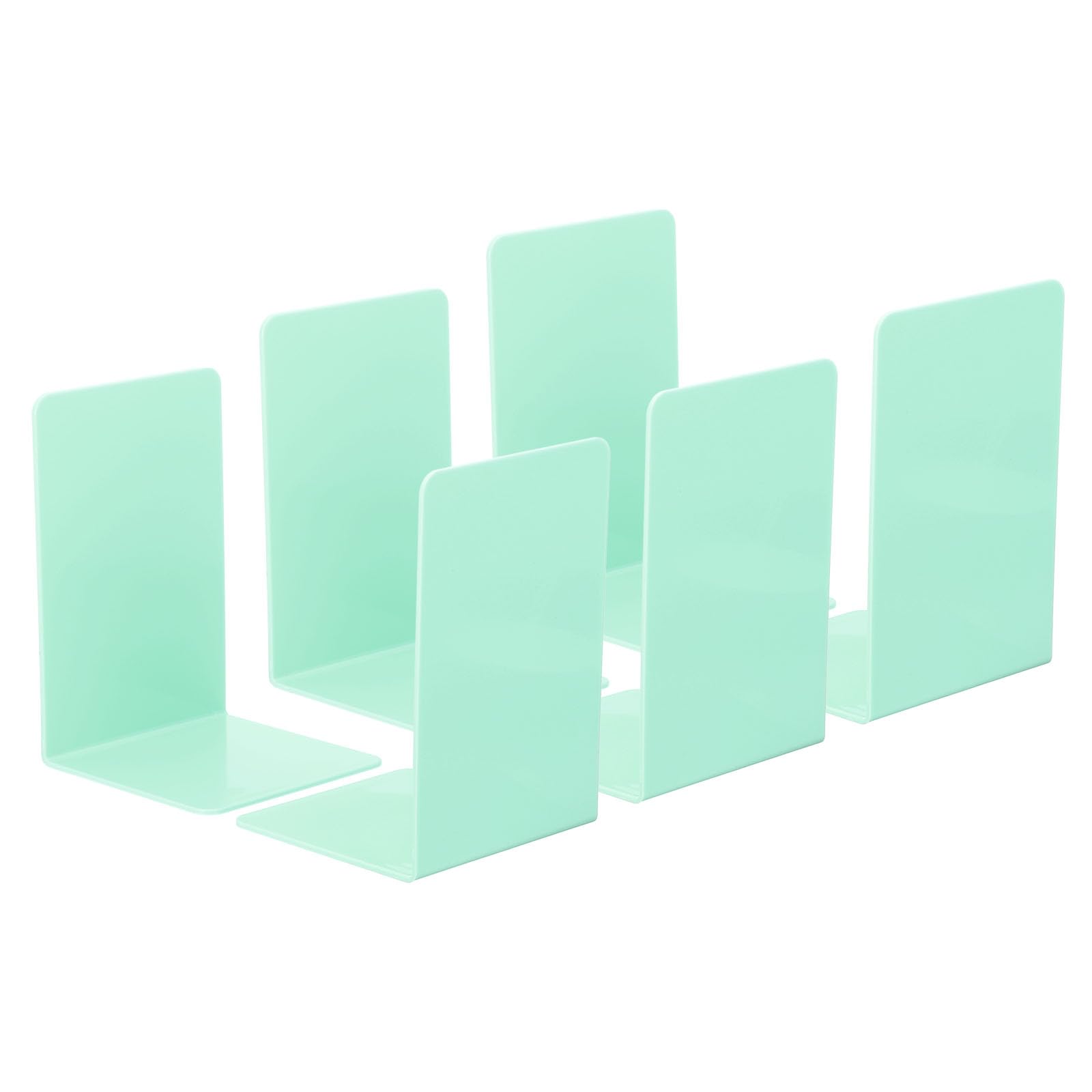 PATIKIL Acrylic Bookends, 6 Pack Plastic L-shaped Book Ends for Shelves Desktop Bookshelf Magazine Organizer Stand Holder for Office Home Study Room, Green
