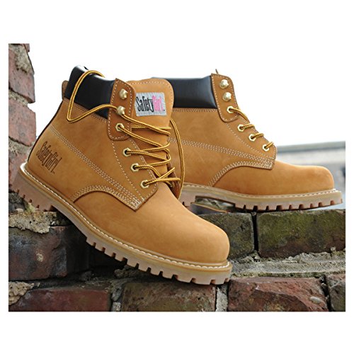 Safety Girl GS003-Tan-8.5M Steel Toe Work Boots - Tan - 8.5M, English, Capacity, Volume, Leather, 8.5M, Tan ()