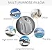 FAMY Travel Pillow,Fast Inflatable Pillow, Ergonomic Portable Travel Pillow, Fit Travel Pillow, Plane Pillow, Train, Bus, Office, Travel Pillow, Full Support, Soft PVC Flocking（Grey）