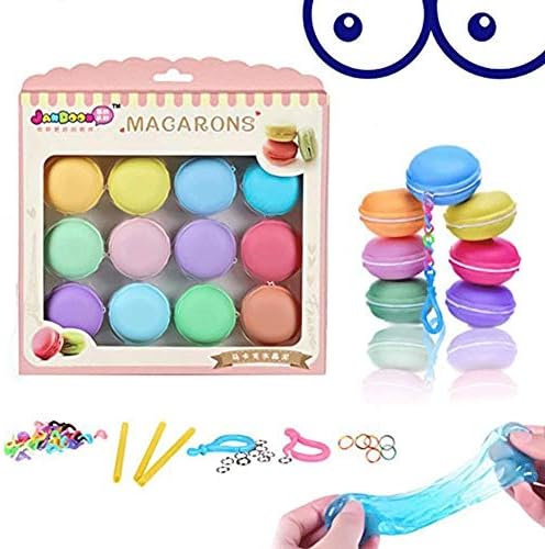 MCPincy Macaron Crystal Mud, Crystal Rubber Mud for Children, Magic Plasticine Stress Reliever Toys, 12 Colors