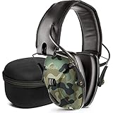 awesafe Electronic Shooting Earmuff, Noise Reduction Sound Amplification Electronic Safety Ear Muffs and Storage Case, Camo …