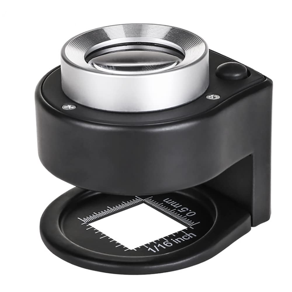 VOANZO 30X Coin Magnifier USB Rechargeable 6 Lights Portable Metal Eye Loupe Sewing Magnifying Glass for Textile Optical Jewelry Tool