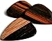 Unique & Custom [Medium Gauge - Traditional Style Semi Tip] Hard Luxury Guitar Pick Made of Genuine Macassar Ebony Wood 