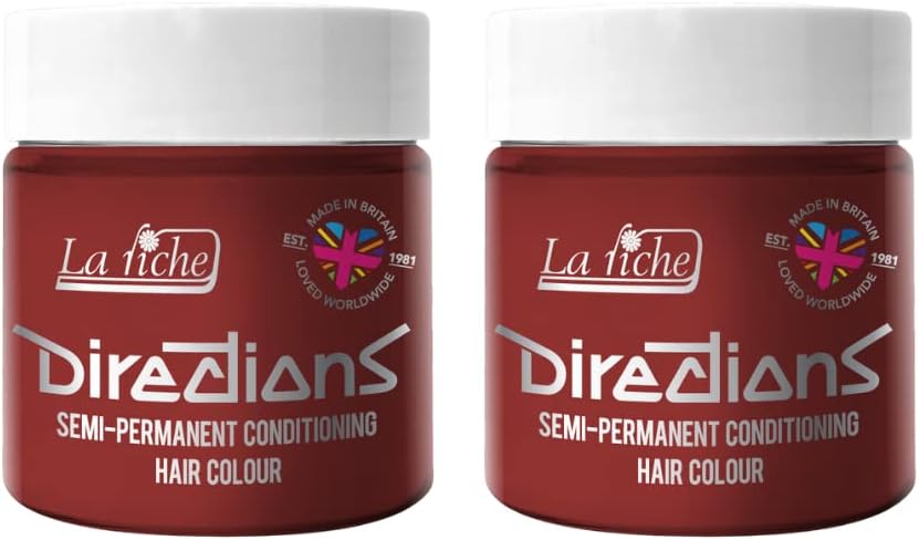 La Riche Directions Pillarbox Red Semi-Permanent Hair Colour 100ml Pot x2