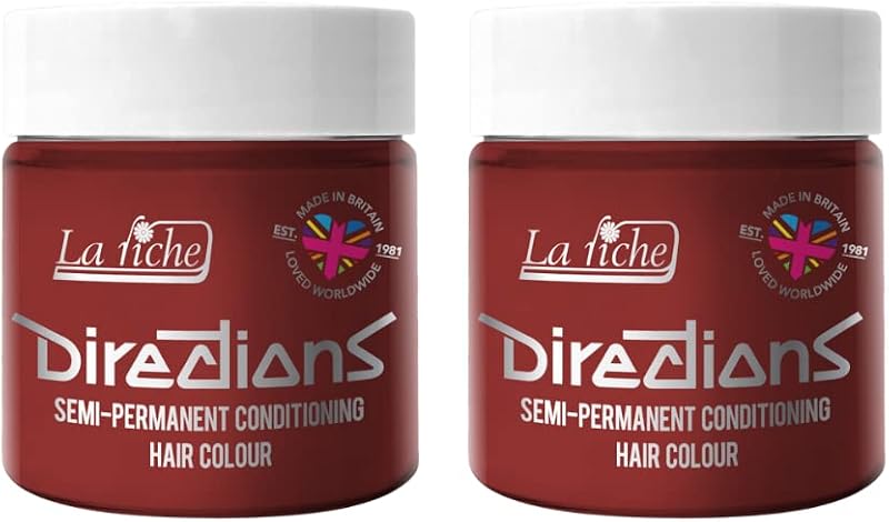 La Riche Directions Pillarbox Red Semi-Permanent Hair Colour 100ml Pot x2