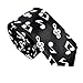 MATCH MUCH Satin Skinny Neckties -6 Different Styles(Music Notes)