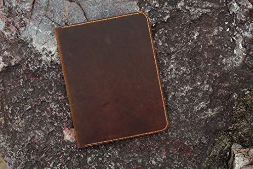 Distressed Leather large legal pad A4 document portfolio writing case/vintage refillable leather organizer notebook cover case - NA4005S