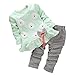 BOMDEALS Adorable Cute Toddler Baby Girl Clothing 2pcs Outfits(Age(4T), Flower/Green)