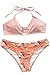 CUPSHE Women's Orange Fanta Push Up Halter Bikini Set