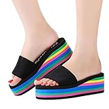 Women Summer Flip Flops Sandals,Todaies Women Rainbow Summer Non-Slip Sandals Female Beach Slippers 3~5cm