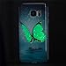 S7 Case, Galaxy S7 Case, Love Sound Luminous Noctilucent Glow in The Dark Case [Drop Protection] [Shock Absorbent] Premium Flexible Soft TPU Shell Case for Samsung Galaxy S7 (Blue Butterfly)