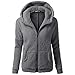 WUAI Winter Fleece Jackets, Womens Hoodie Sweater Wool Full-zip Plus Size Casual Outdoors Stylish Outwear