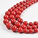 Jane Stone Red Bubble Necklace 3-Layer Illusion Necklace Wedding Bridal Jewelry(Fn0659-Red)