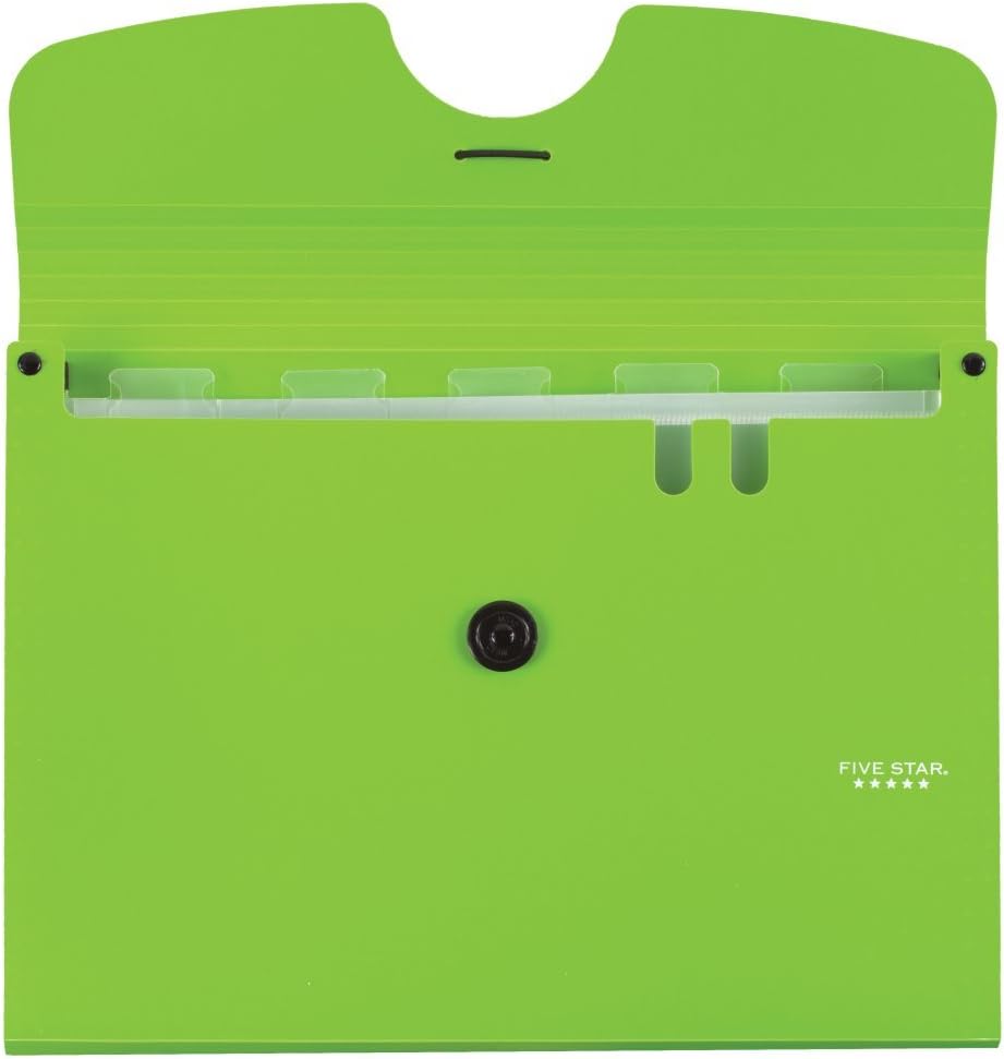 Five Star 6-Pocket Expanding File Organizer, Plastic Expandable Letter Size File Folders with Pockets, Home Office Supplies, for Receipts, Bills, Documents, Color Selected For You, 1 Count (35552) : Office Products
