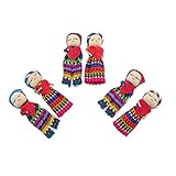 NOVICA Valentine's Theme Handmade Worry Dolls from Guatemala with Hearts and Cotton Storage Pouch, 2.5