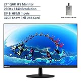 2020 Lenovo 27" QHD IPS Monitor, AMD