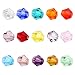 BEADNOVA 4mm Bicone Glass Beads Facted Bicone Crystal Beads for Jewelry Making DIY Craft Beading (1500pcs, 15 Color)