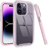 Puxicu Acrylic 2 in 1 for iPhone 14 Pro Max Case，Anti-Yellowing, Military-Grade Protection, Drop Shockproof Slim Phone Cover for iPhone 14 Pro Max 6.7", Pink