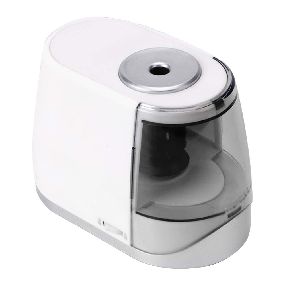 ZSooner Electric Pencil Sharpener Portable t Heavy Duty Auto Stop Durable Home Office Helical B Regeable Stationery School Classroom sy Clean Artists Student(White)