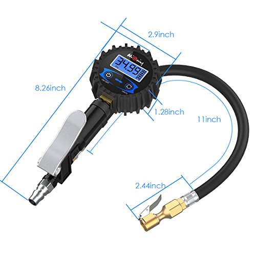 HiGoing Digital Tire Pressure Gauge, Tire Pressure Monitoring System (0-200Psi/0-14Bar) Air Chuck and Compressor Accessories, 12 in 1 Set Car Tire Chucks for Any Car, Truck, Motorcycle, RV and More