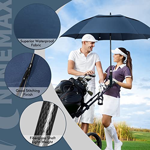 NINEMAX Large Windproof Umbrella, Large XL/XXL Golf Umbrella, Extra Large Strong Windproof Umbrella for Women Men