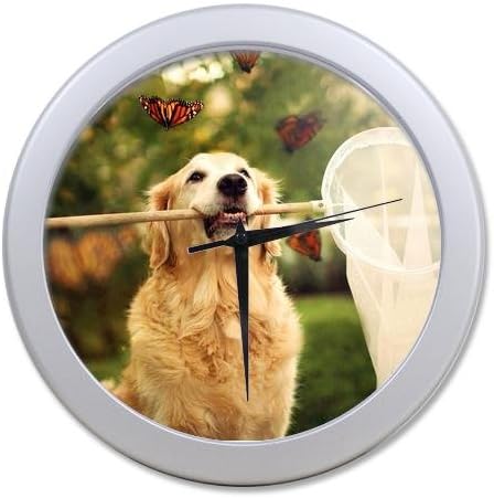 Custom Cute Golden Retriever Dogs Wall Clock
