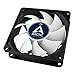 ARCTIC F8 - 80 mm Standard Case Fan, very quite motor, Computer, Push- or Pull Configuration, Fan Speed: 2000 RPM - Black/White